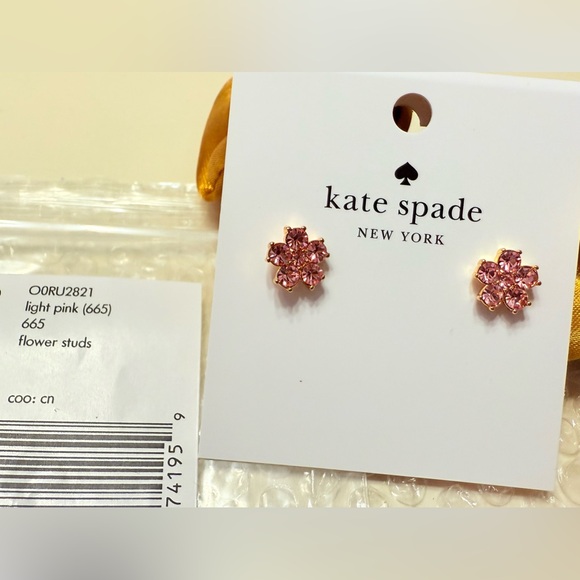 Kate Spade Pink Flower Earrings -NWT - Picture 2 of 5